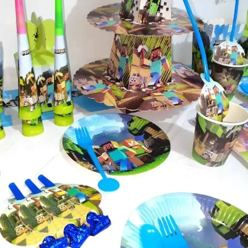 Party Games Minecraft - Hot Minecrafte Party Decoration Pixel Set