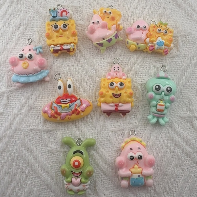 Party Games Crazy - 10pcs cartoon resin pendant, DIY jewelry