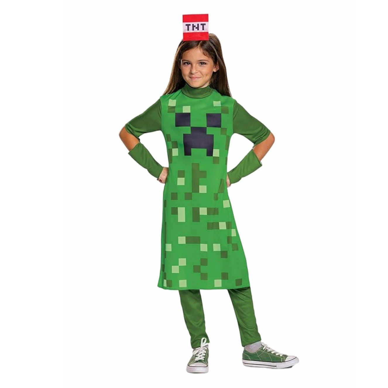 Creeper Girl Classic Child Cos - Party Games Minecraft 评论和价格