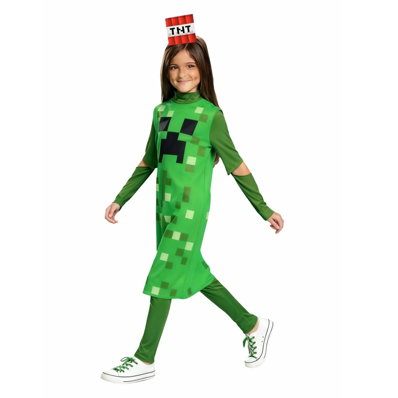 Creeper Girl Classic Child Cos - Party Games Minecraft 评论和价格