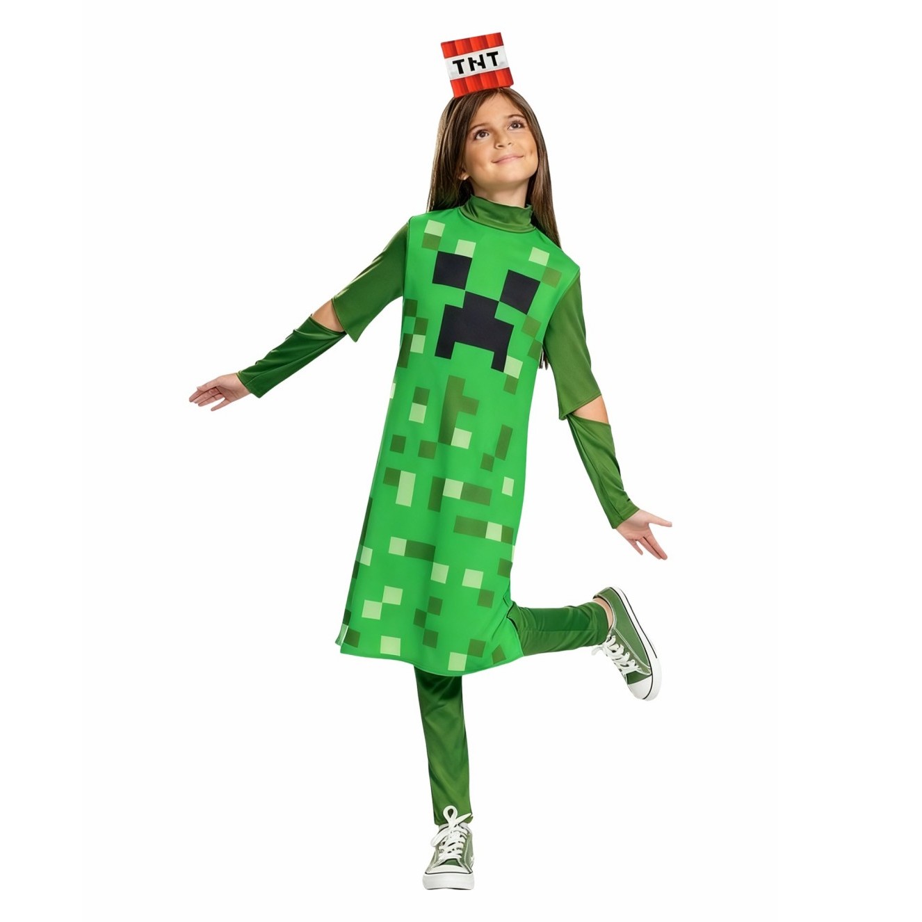 Creeper Girl Classic Child Cos - Party Games Minecraft 评论和价格