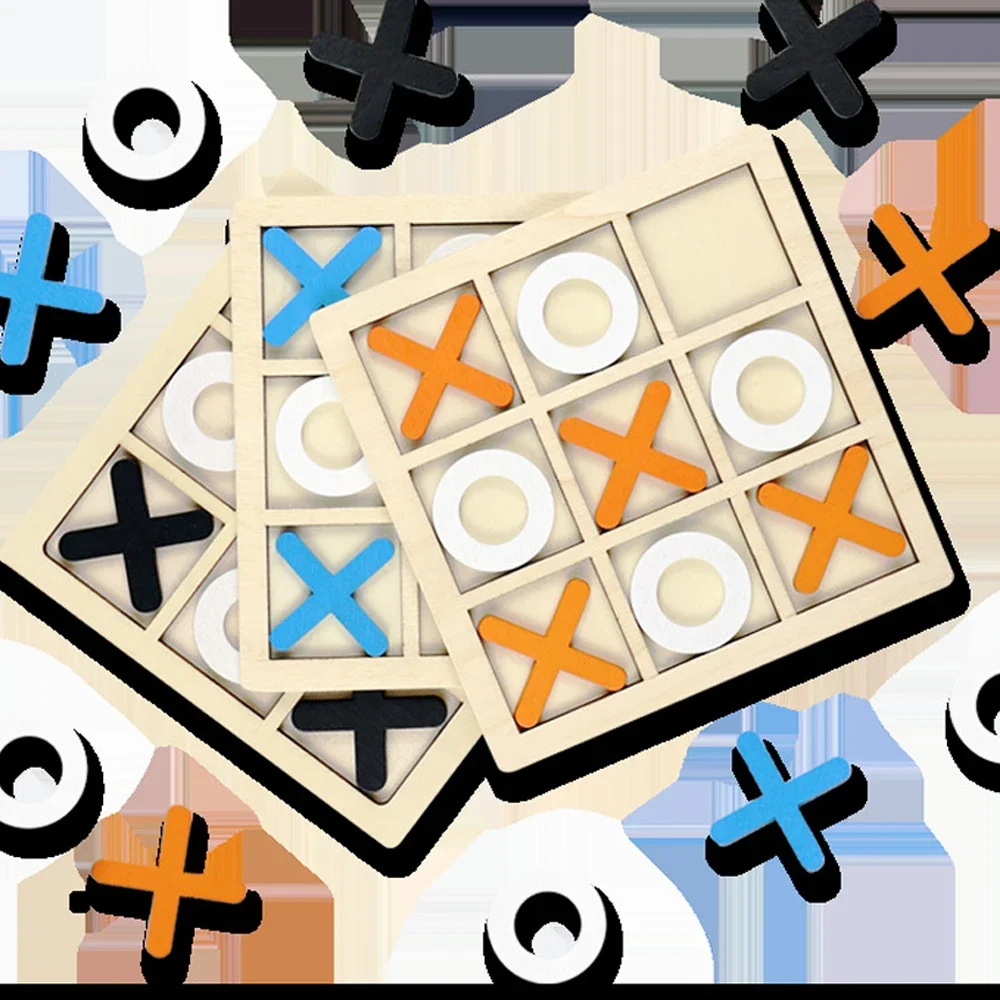 Wooden XO Tic Tac Toe Game Min - Party Games Kids Indoor 评论和价格