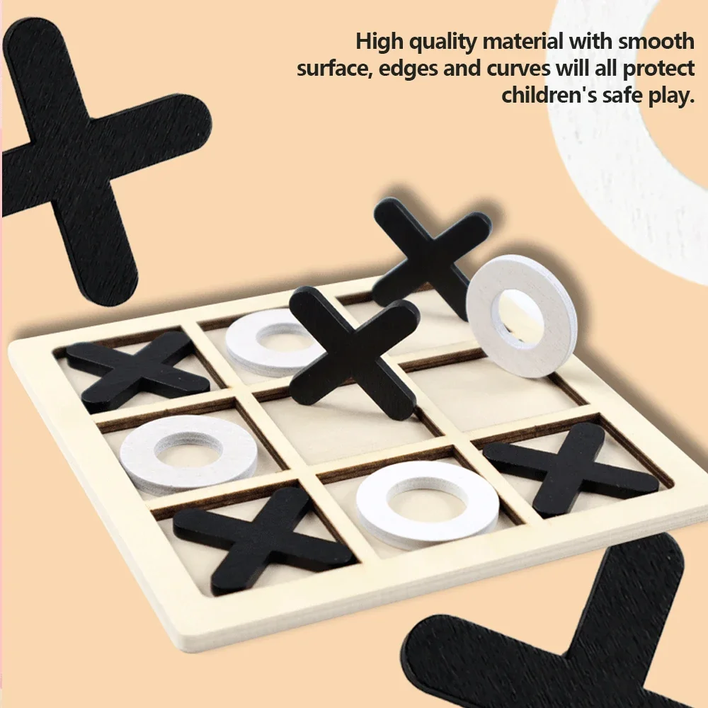 Wooden XO Tic Tac Toe Game Min - Party Games Kids Indoor 评论和价格