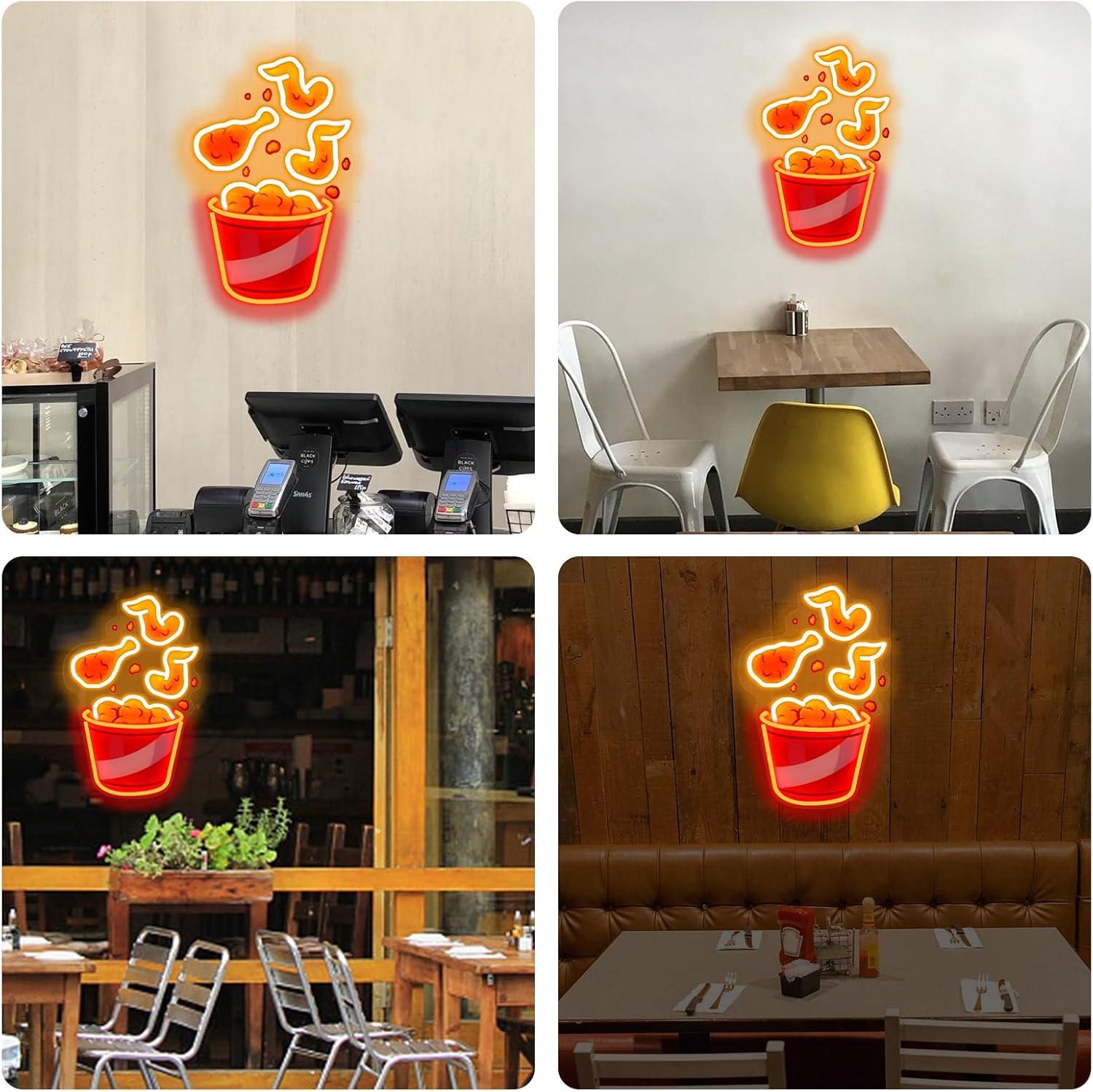 Fried Chicken Neon Sign USB Di - Party Games Shop 评论和价格