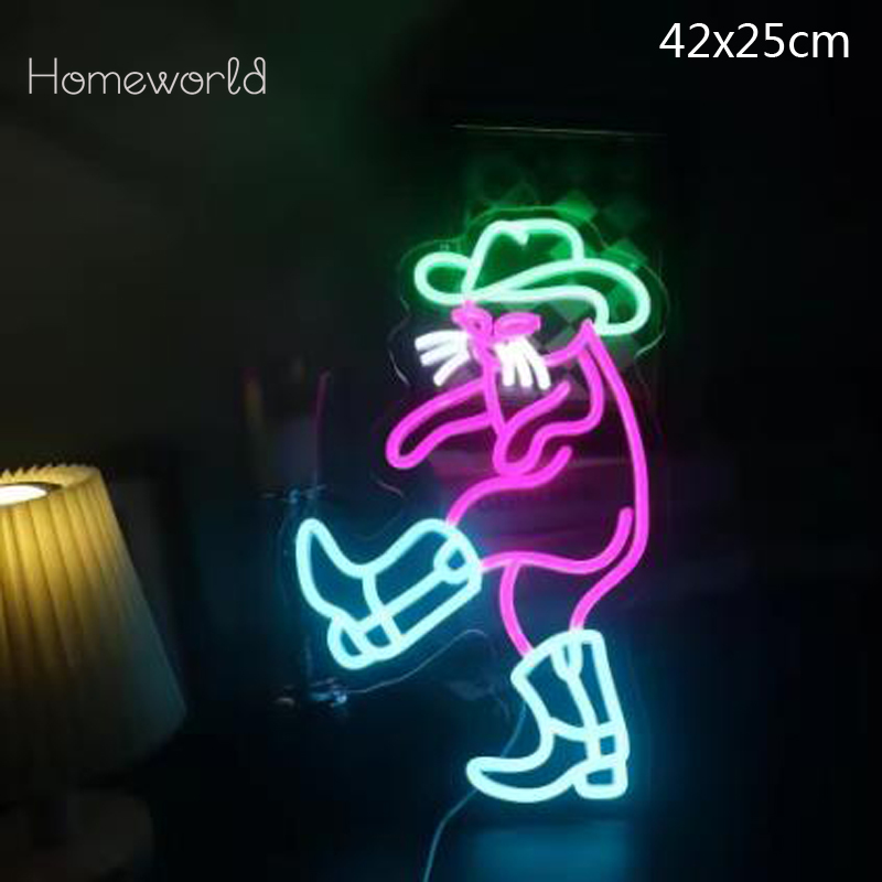 Cowboy Cat Neon Light Sign Dim - Party Games Shop 评论和价格