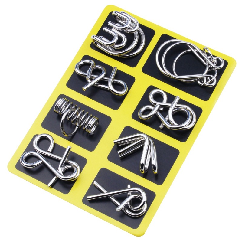 8 Pieces Metal Puzzle Set Clas - Party Games Kids Indoor 评论和价格