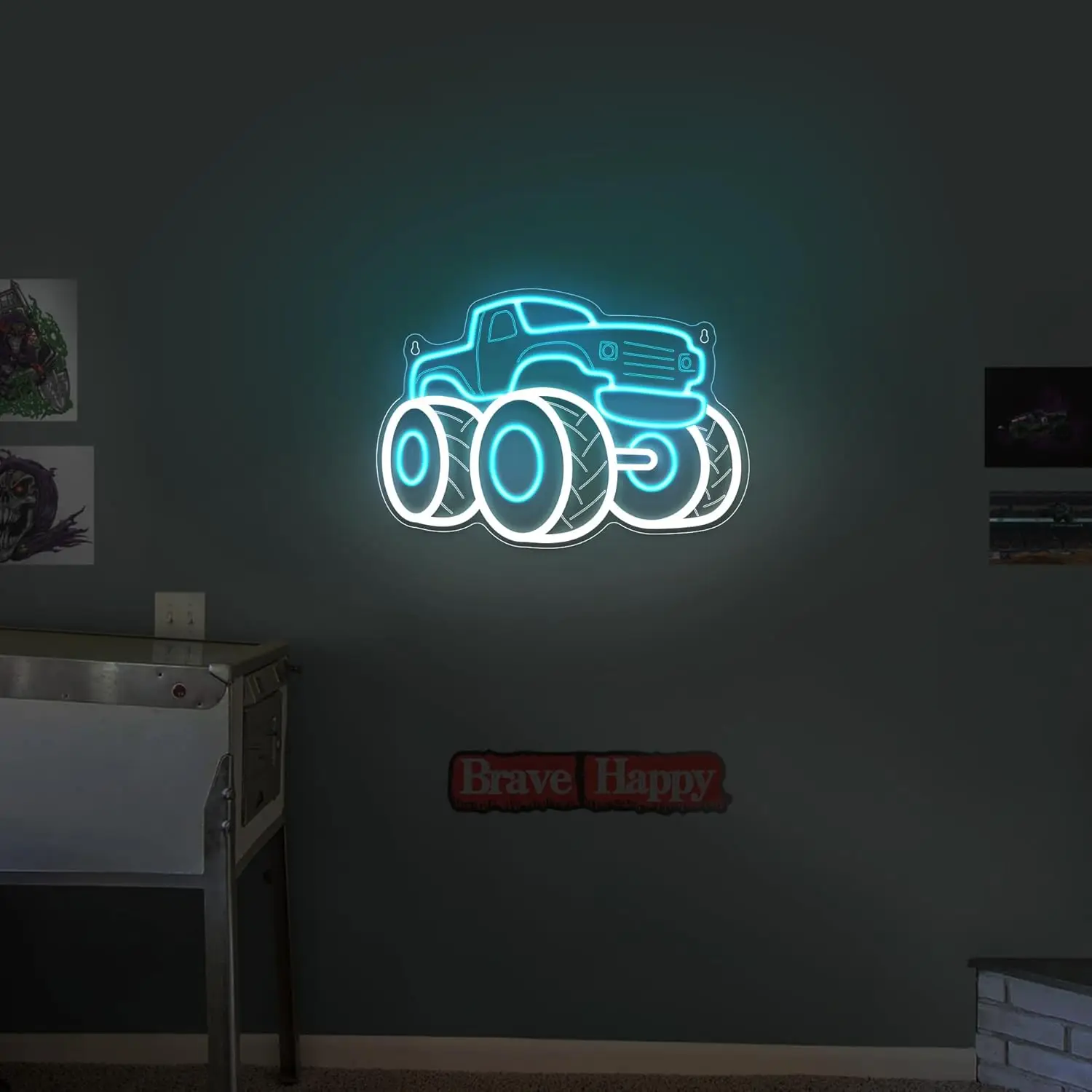 Truck Neon Sign USB Dimmable L - Party Games Shop 评论和价格