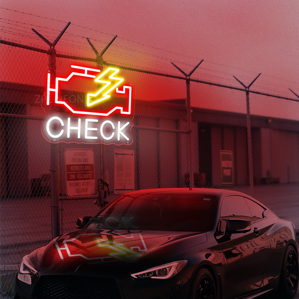 Check Engine Neon Sign Led Lig - Party Games Shop 评论和价格