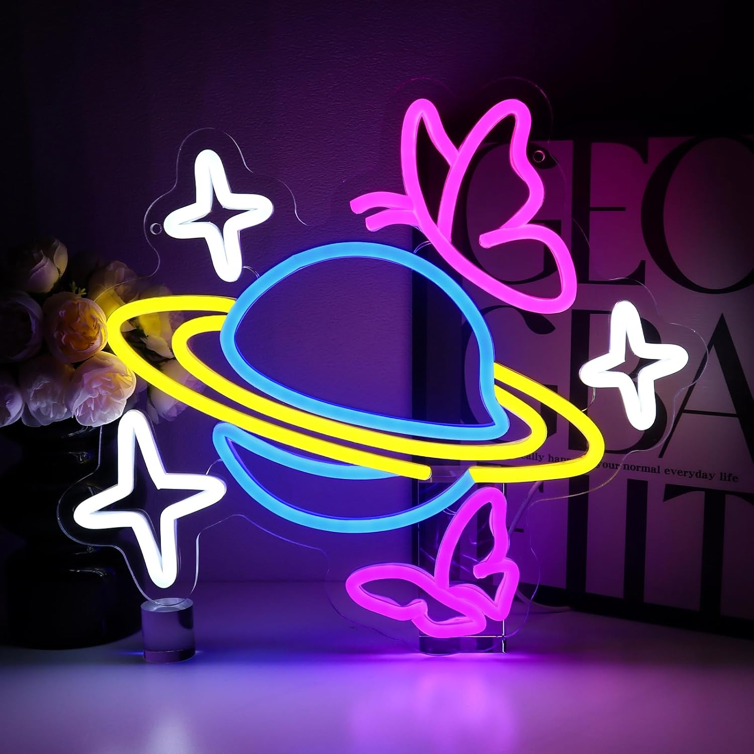 Planet Butterfly Star Neon Sig - Party Games Shop 评论和价格