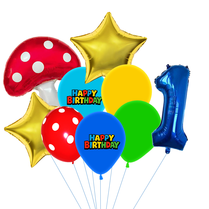 Red Blue Green Yellow Mushroom - Party Games Mario 评论和价格