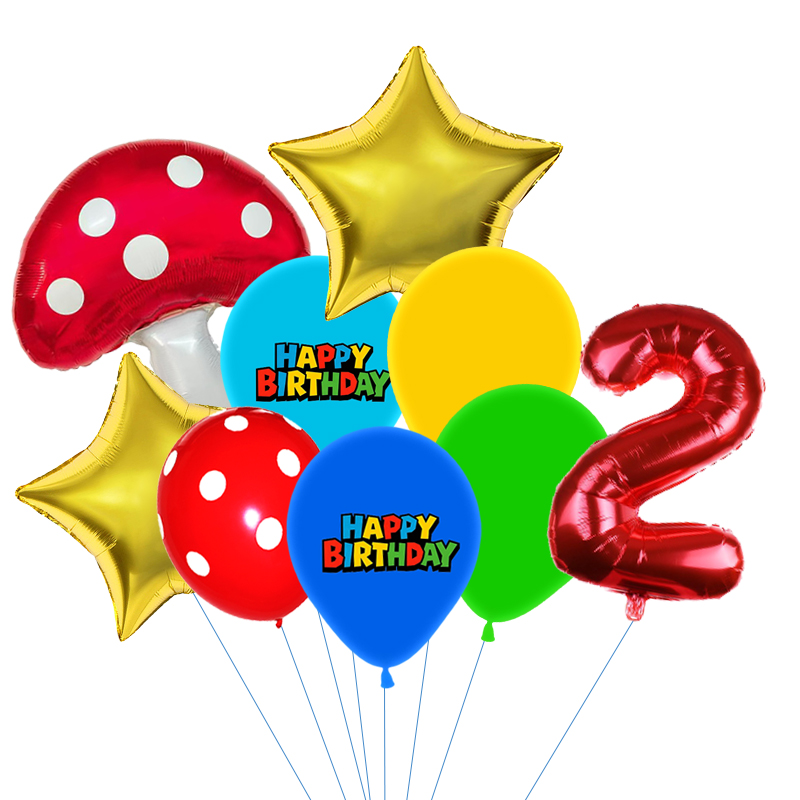 Red Blue Green Yellow Mushroom - Party Games Mario 评论和价格