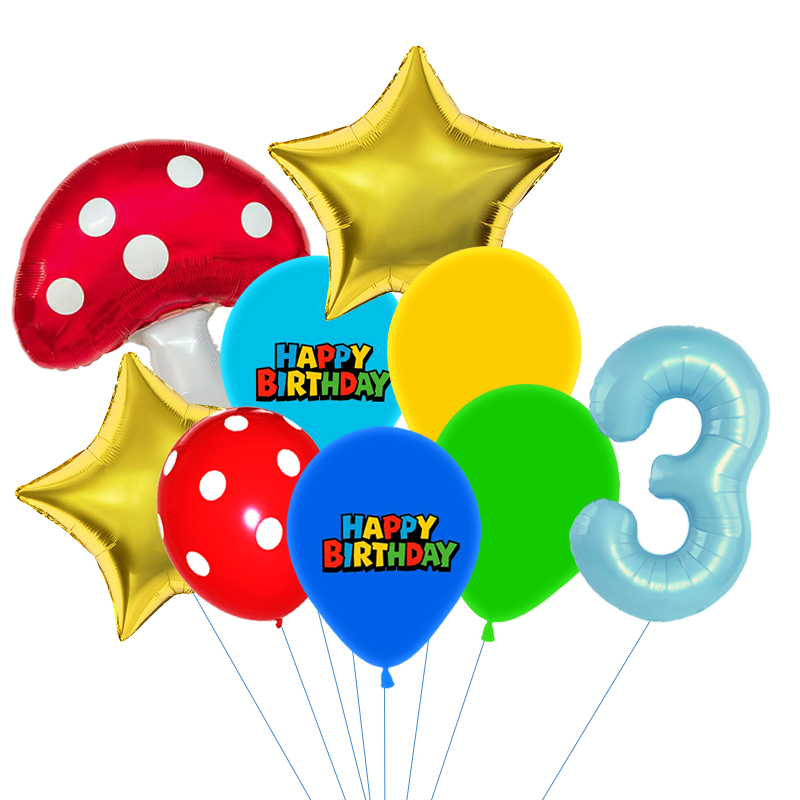 Red Blue Green Yellow Mushroom - Party Games Mario 评论和价格