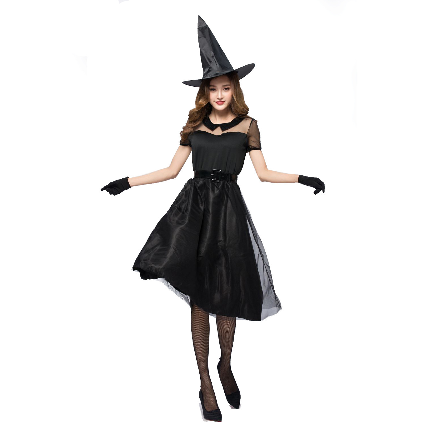 Halloween Black Veil Witch Cos - Party Games Simple 评论和价格