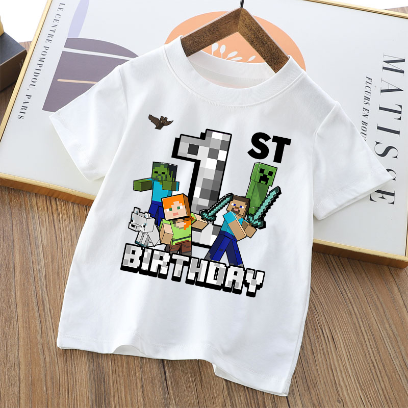 Cartoon Cute Minecrafted T-shi - Party Games Minecraft 评论和价格