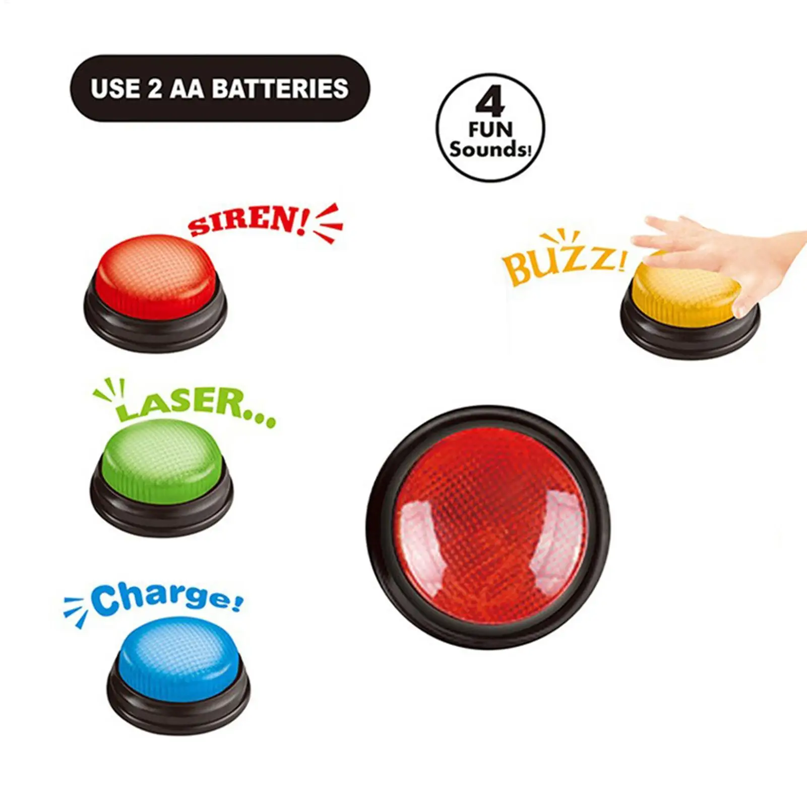 Game Buzzer 4-Piece Quick Answ - Quick Games Party 评论和价格