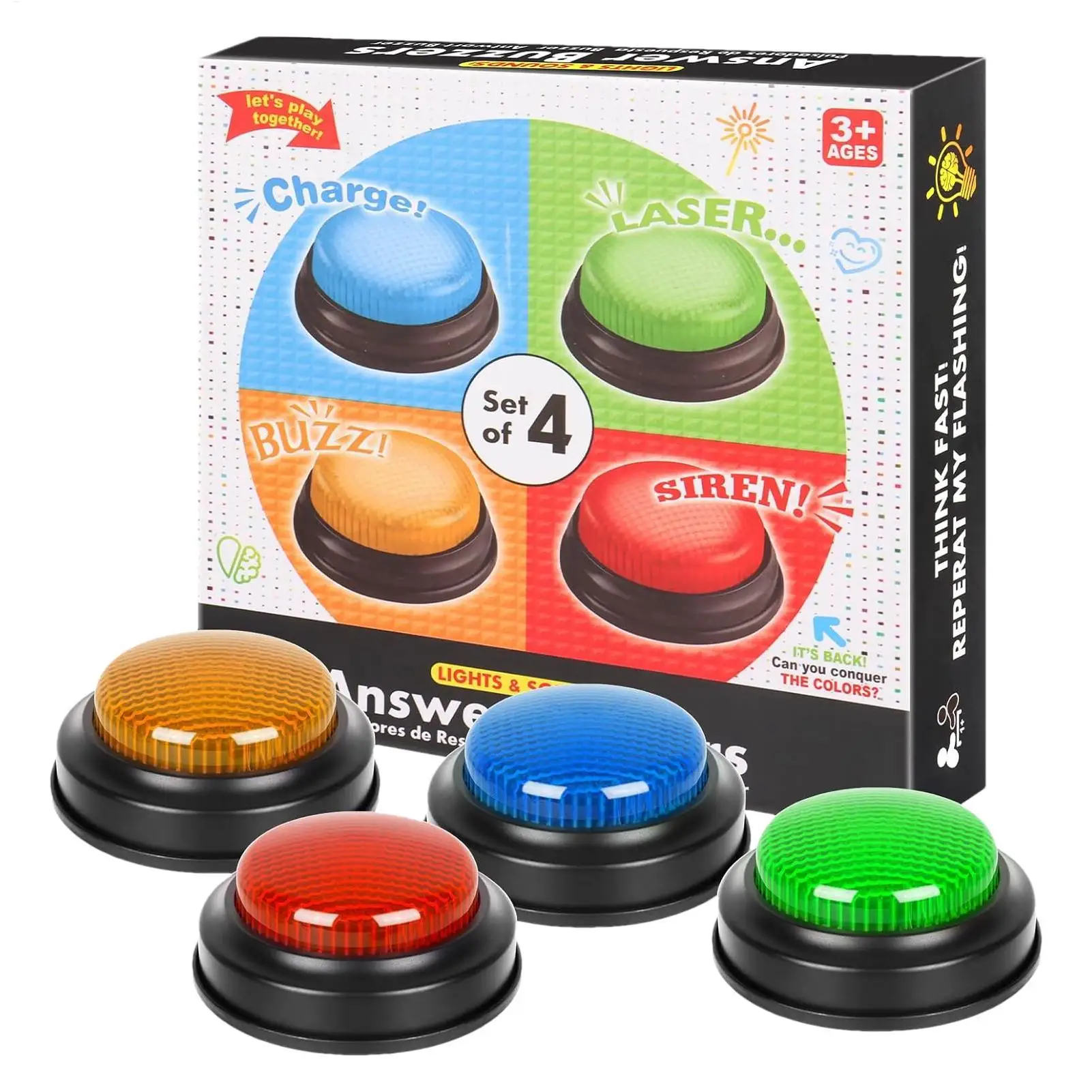 Game Buzzer 4-Piece Quick Answ - Quick Games Party 评论和价格